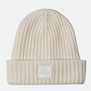 BRIXTON Men's Alpha Square Ribbed Knit Merino Wool Beanie Cream Hat‎ Unisex EUV